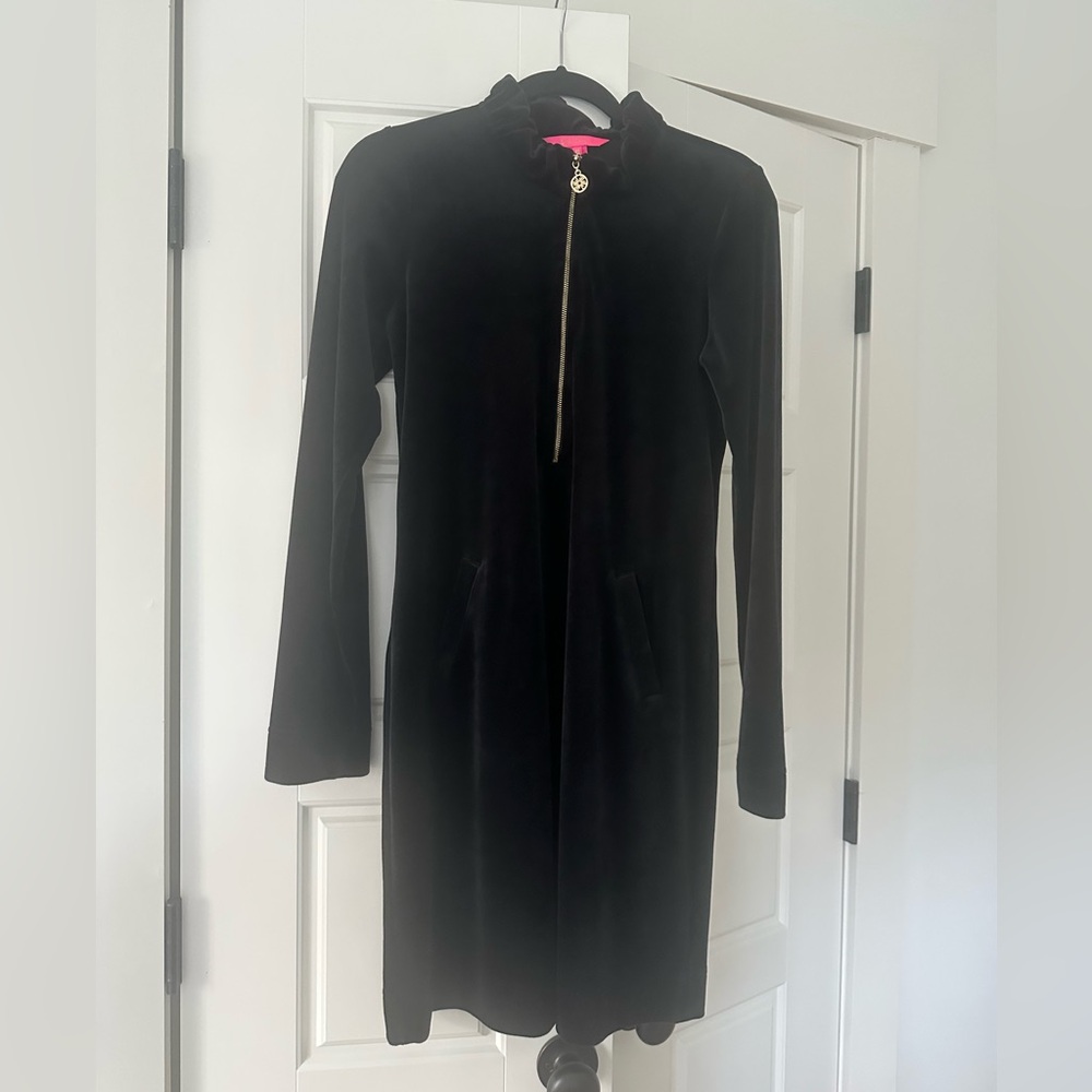 Lilly Pulitzer velvet quarter zip dress
